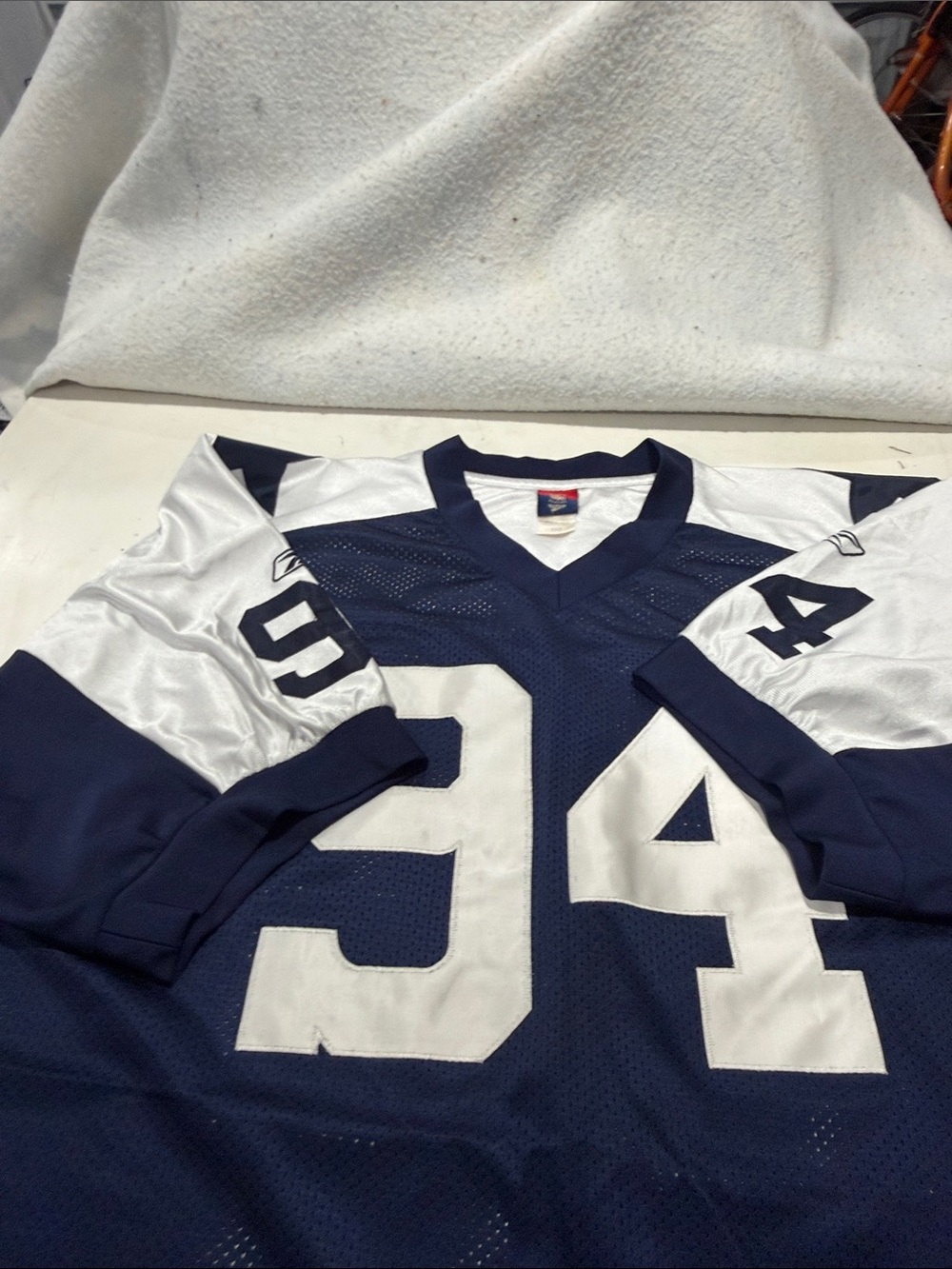 Reebok Navy and White Football Jersey #94 DeMarcus Ware - Picture 4 of 7